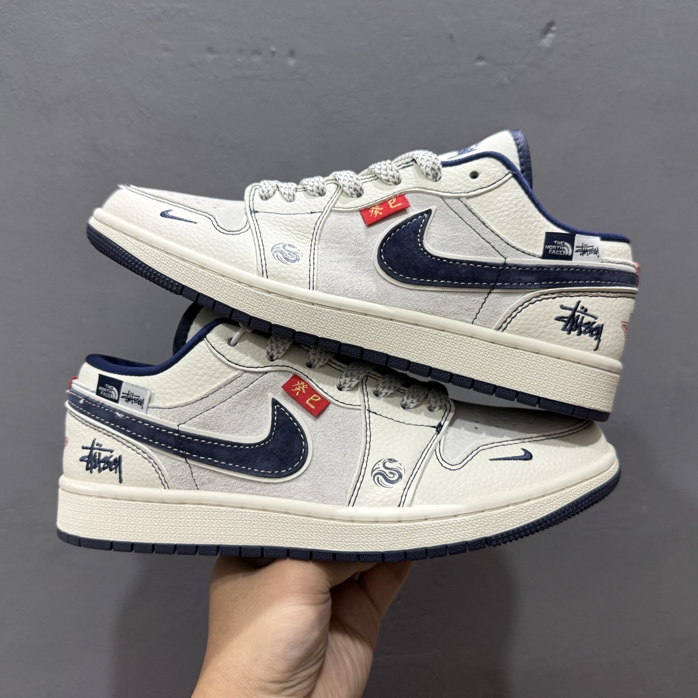 Air Jordan 1 Low AJ1 乔1 蛇年限定 蓝勾织布 高端定制 低帮复古篮球鞋 YX5066-316
