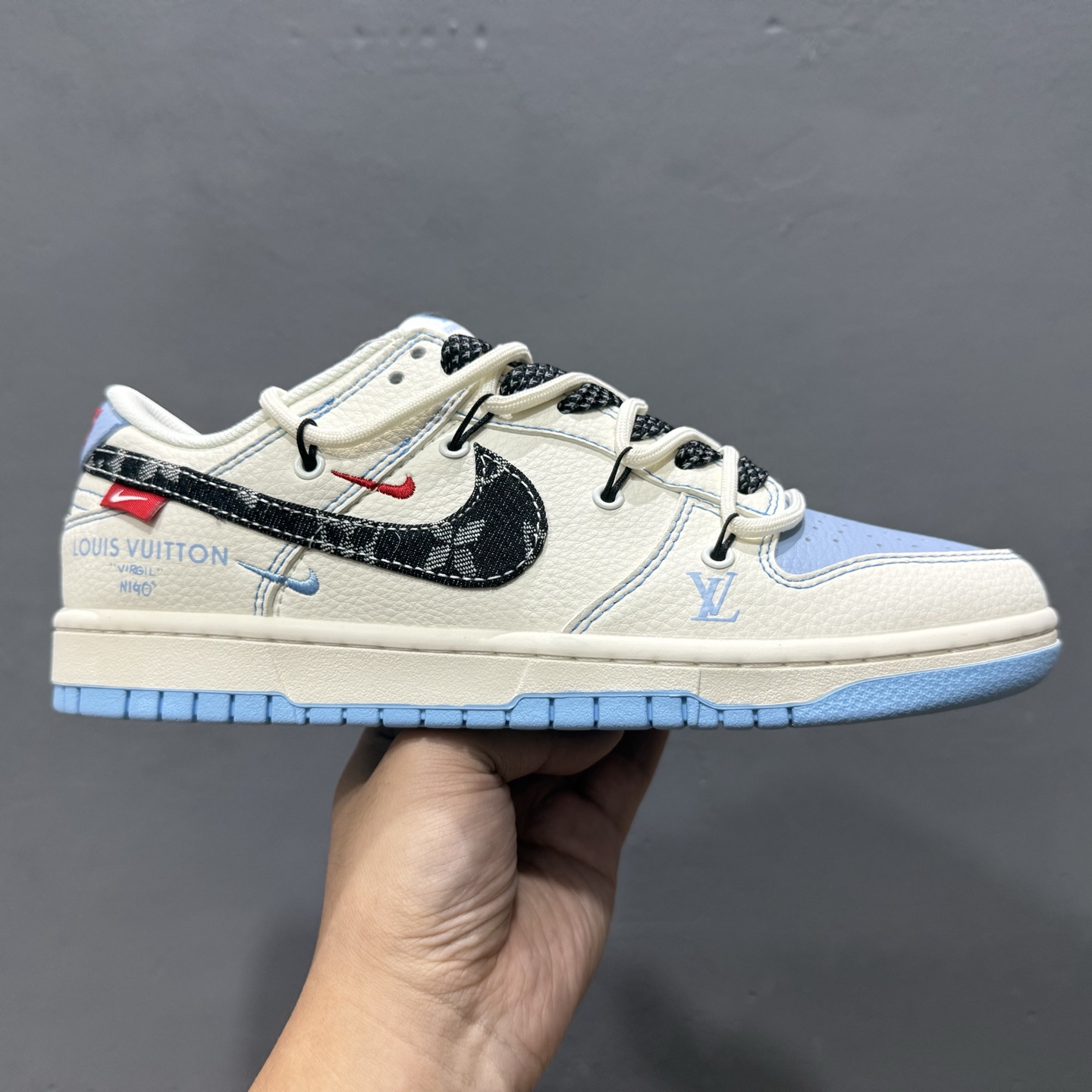 Nike SB Dunk Low Sup系列 绑带米兰灰勾 周年高端定制 低帮休闲板鞋 FC1688-219