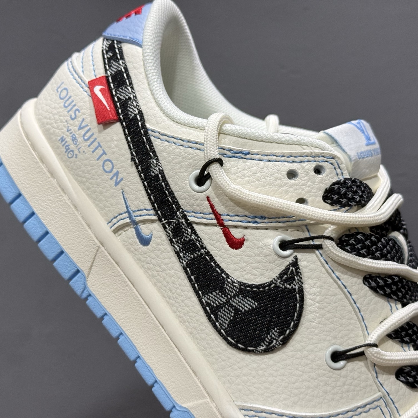 Nike SB Dunk Low Sup系列 绑带米兰灰勾 周年高端定制 低帮休闲板鞋 FC1688-219
