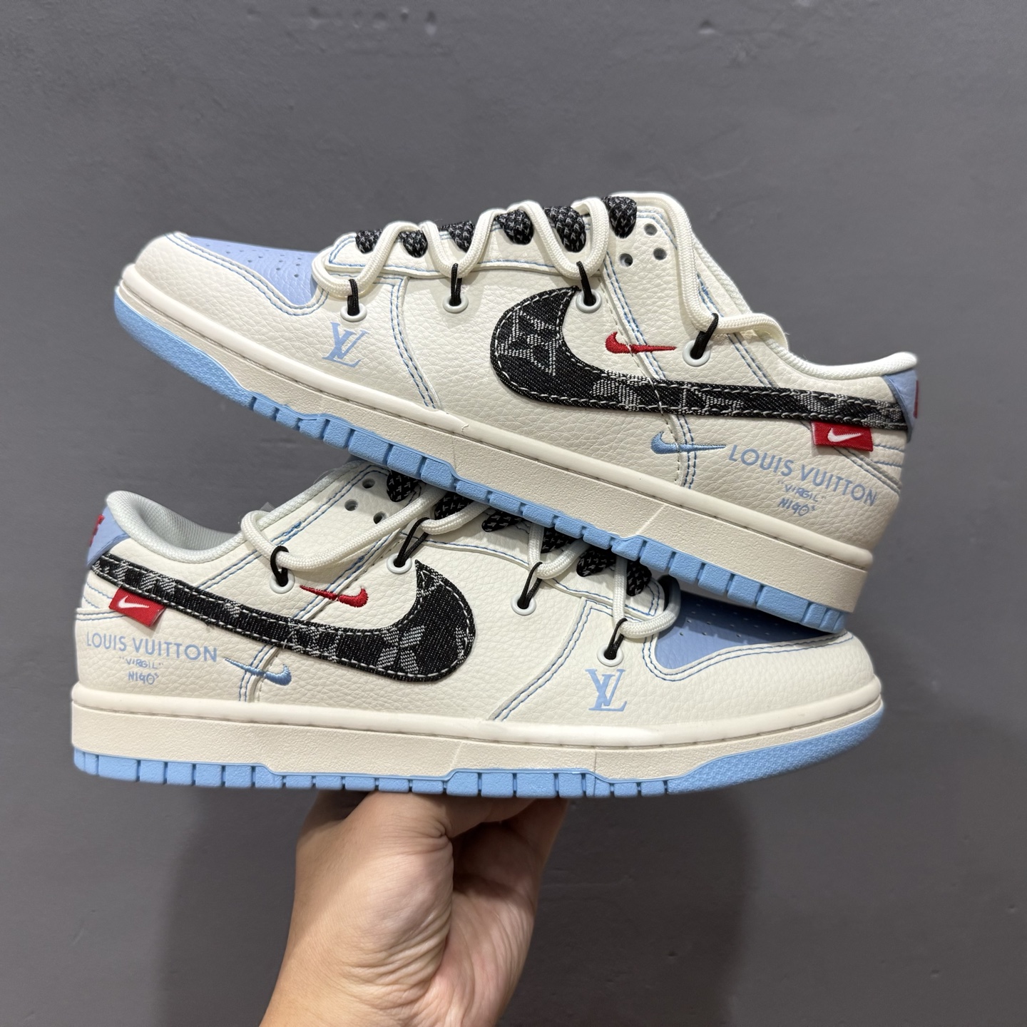 Nike SB Dunk Low Sup系列 绑带米兰灰勾 周年高端定制 低帮休闲板鞋 FC1688-219