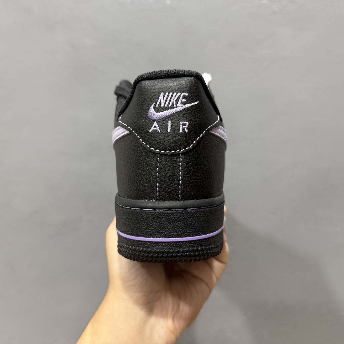Nike Air Force 1'07 Low 全黑紫勾 空军一号低帮休闲板鞋 HQ2037-001