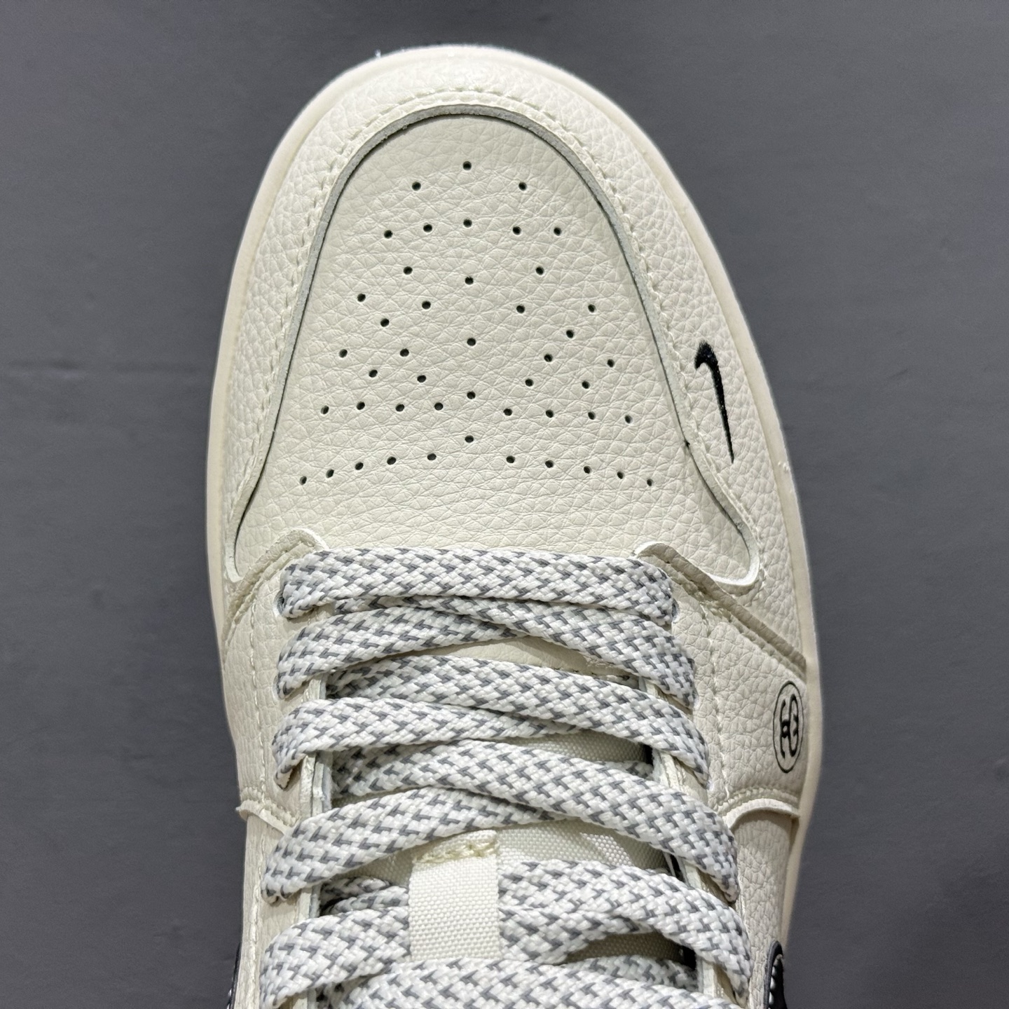 Air Jordan 1 Low AJ1 乔1 斯图西 米黑帆布 高端定制 低帮复古篮球鞋 XS6086-561