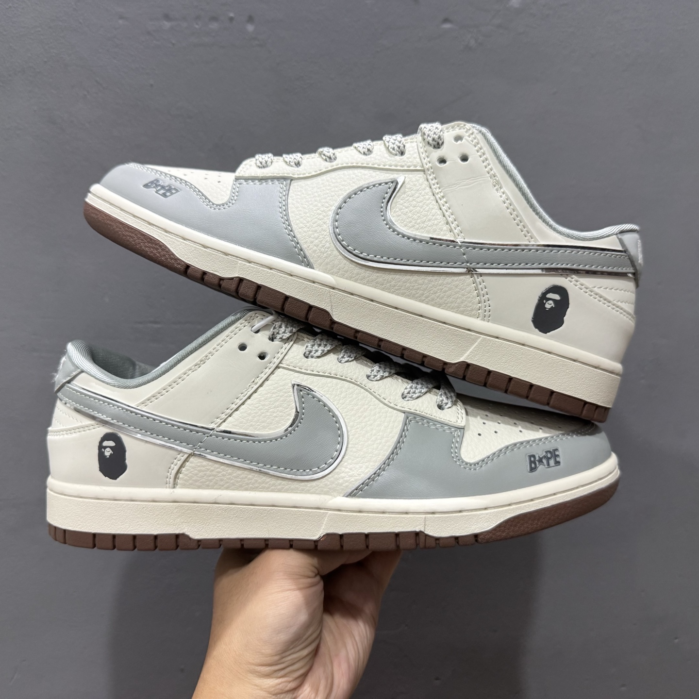 Nike SB Dunk Low Bape联名 米灰棕底 低帮休闲板鞋 JJ2508-558