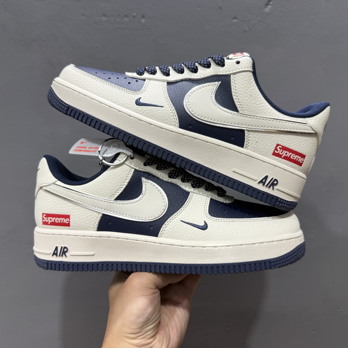 Nike Air Force 1'07 Low Supreme联名 米灰亮边 空军一号低帮休闲板鞋 HH7518-058