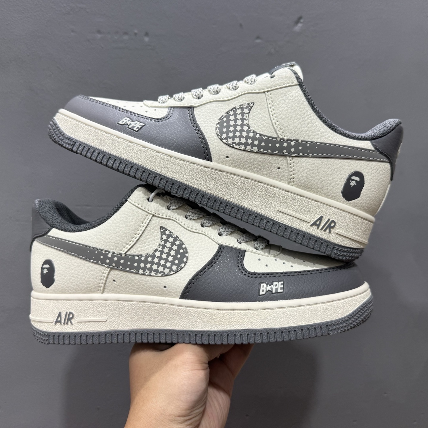 Nike Air Force 1'07 Low Bape联名 星星勾 空军一号低帮休闲板鞋 XS1958-570
