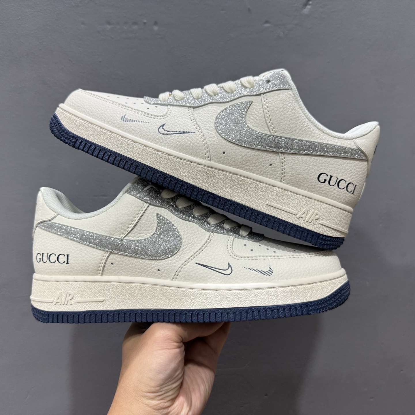 Nike Air Force 1'07 Low 古驰联名 亮银勾 空军一号低帮休闲板鞋 XS1958-546