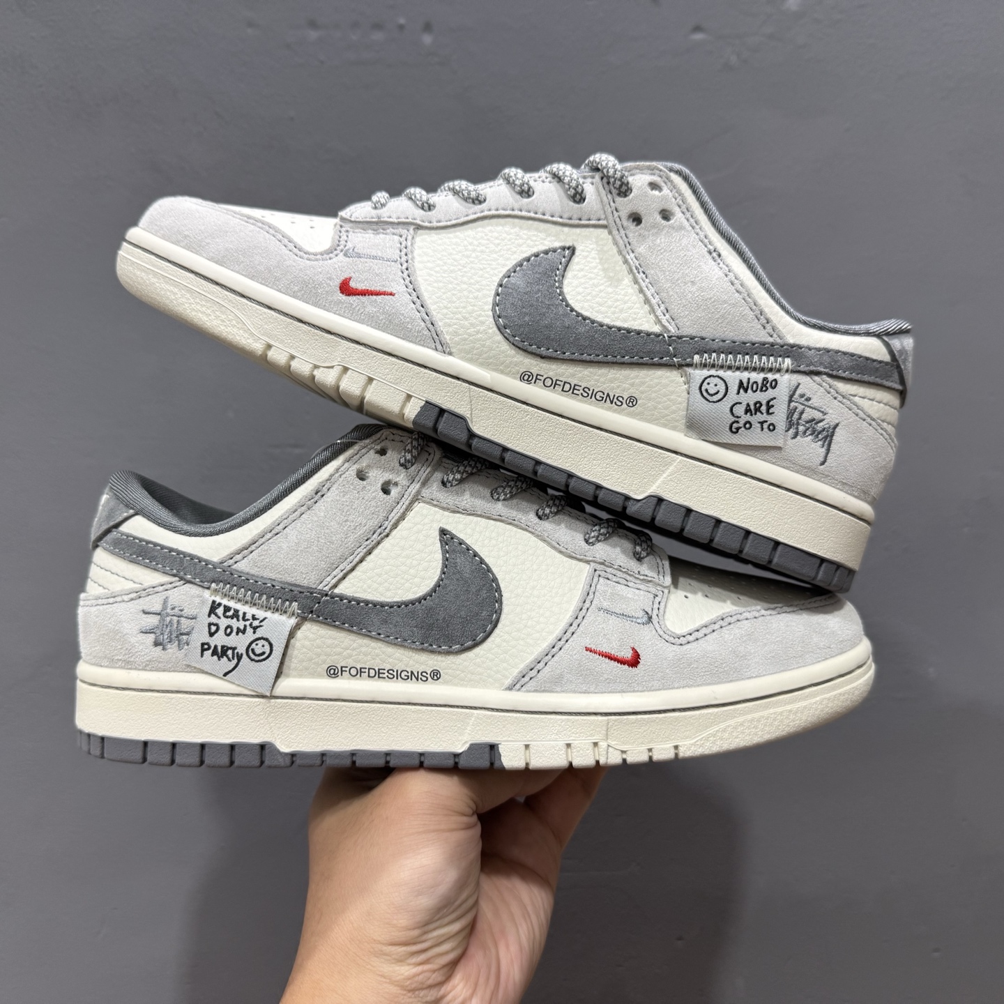 280 独家实拍Nike SB Dunk Low 斯图西系列 贴布灰勾 周年高端定制 低帮休闲板鞋 YX5066-296