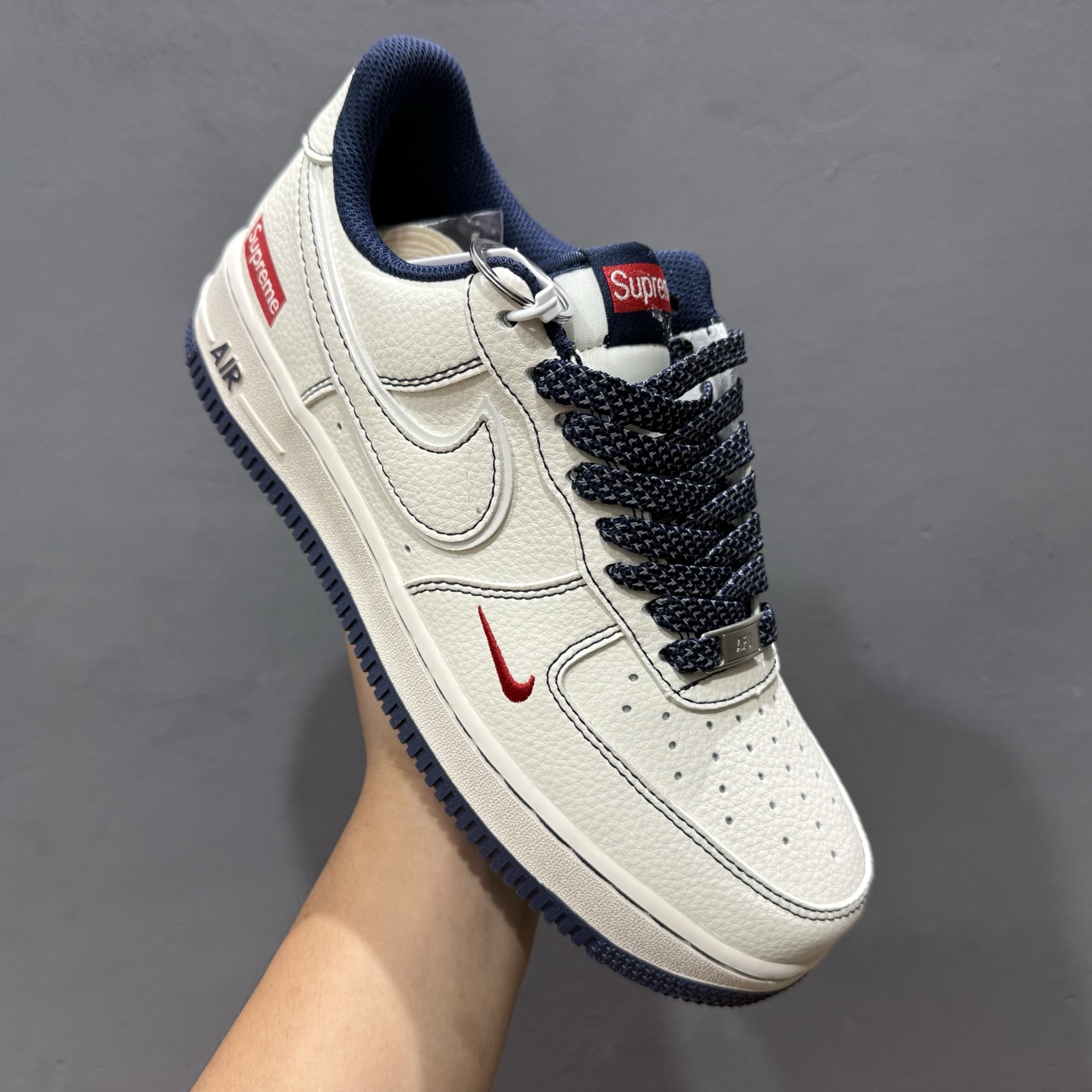 Nike Air Force 1'07 Low Supreme联名 黑线蓝底 空军一号低帮休闲板鞋 HH7518-074