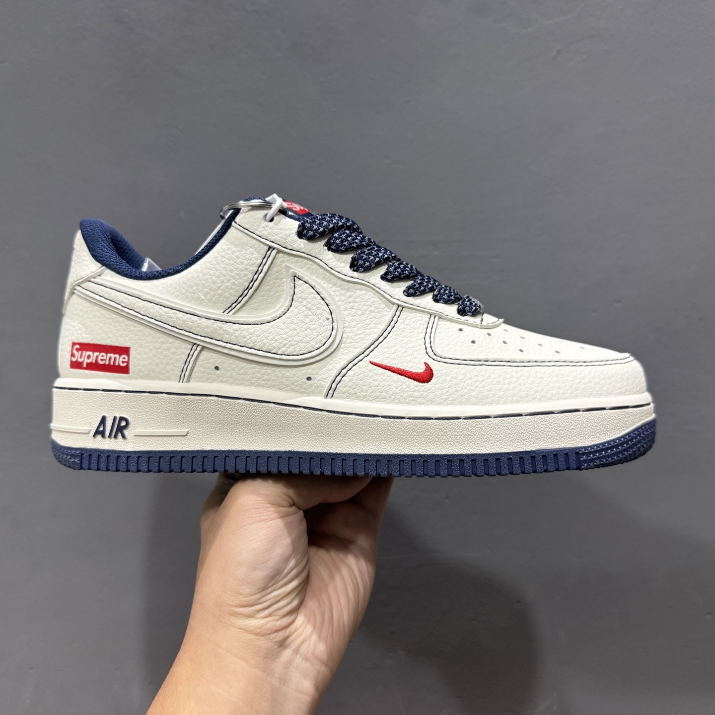 Nike Air Force 1’07 Low Supreme联名 黑线蓝底 空军一号低帮休闲板鞋 HH7518-074