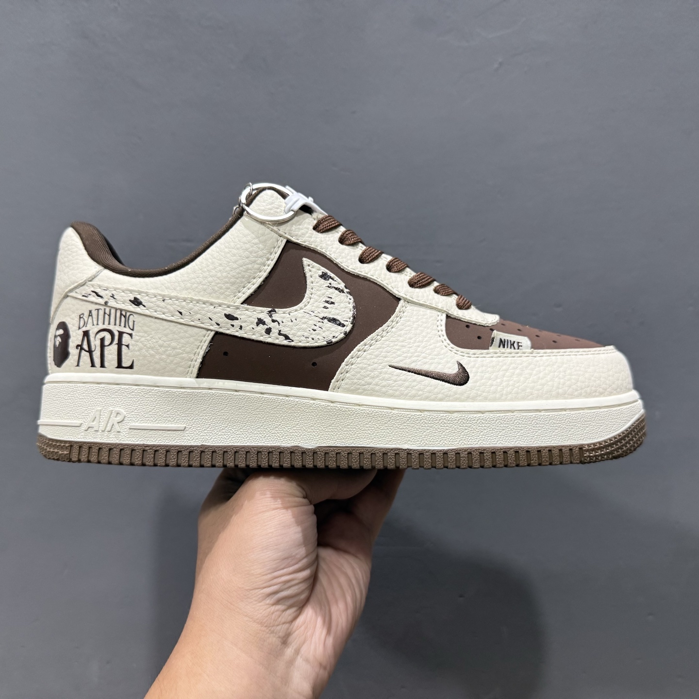 Nike Air Force 1’07 Low Bape联名 米棕涂鸦勾 空军一号低帮休闲板鞋 DF0188-061