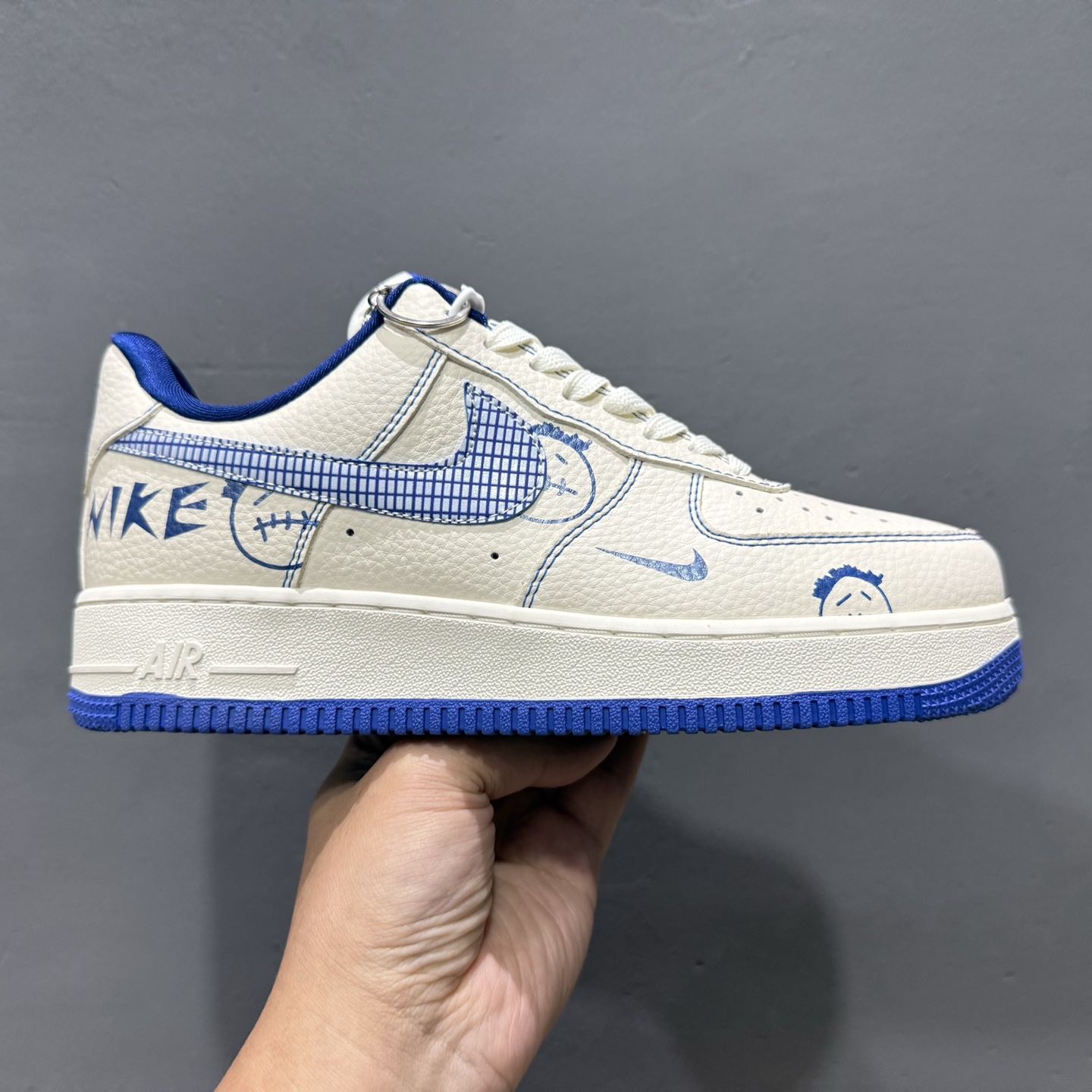独家实拍Nike Air Force 1‘07 Low 耐克联名 蓝线鬼脸 空军一号低帮休闲板鞋 DF0188-053