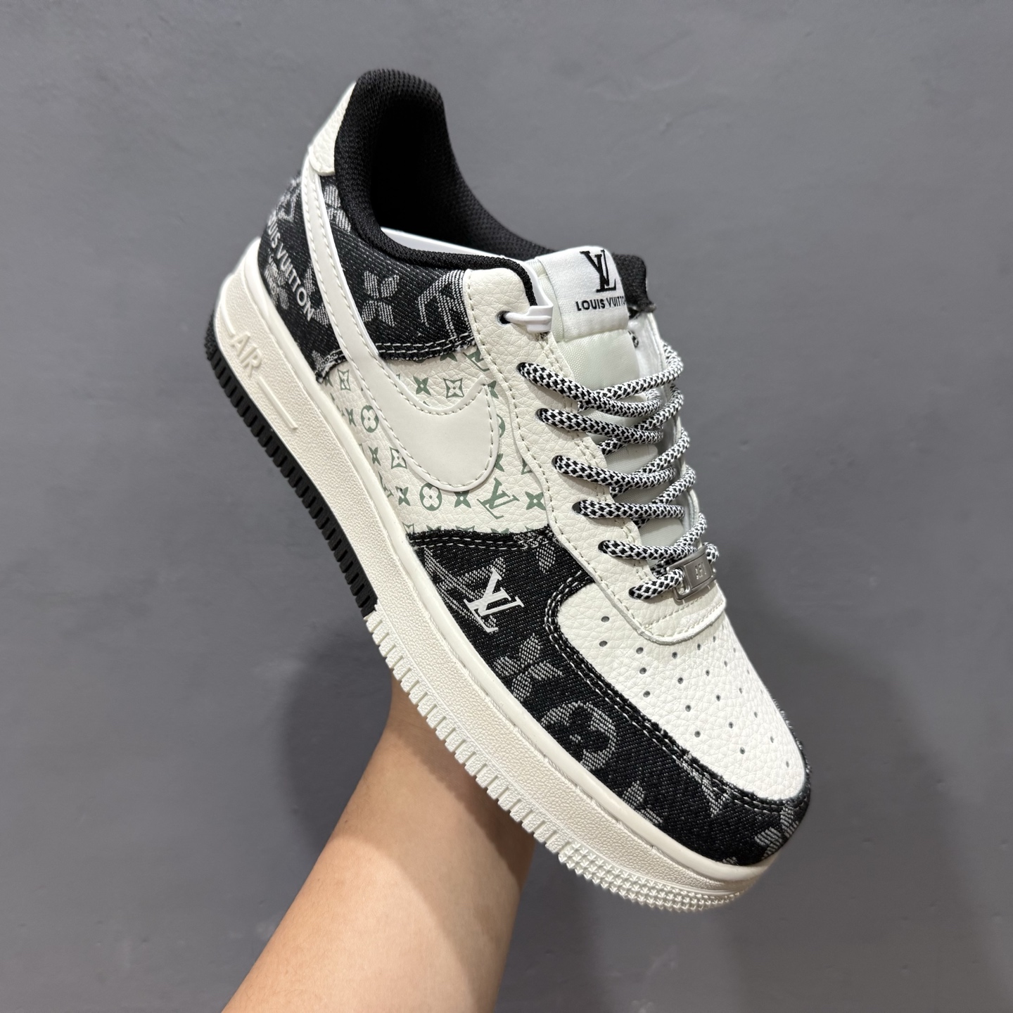 260 独家实拍Nike Air Force 1‘07 Low LV联名 双拼印花牛仔 空军一号低帮休闲板鞋 YX5066-317