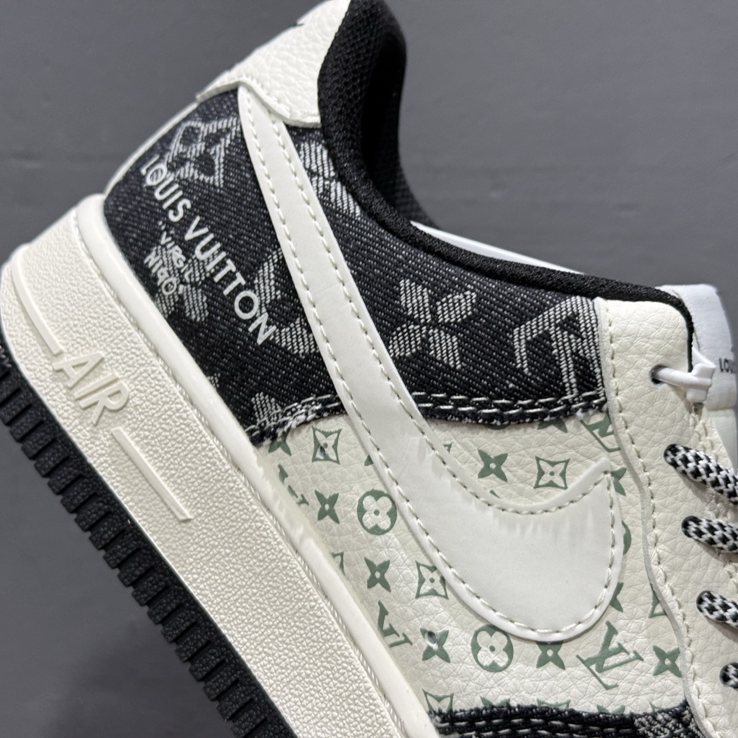 260 独家实拍Nike Air Force 1‘07 Low LV联名 双拼印花牛仔 空军一号低帮休闲板鞋 YX5066-317