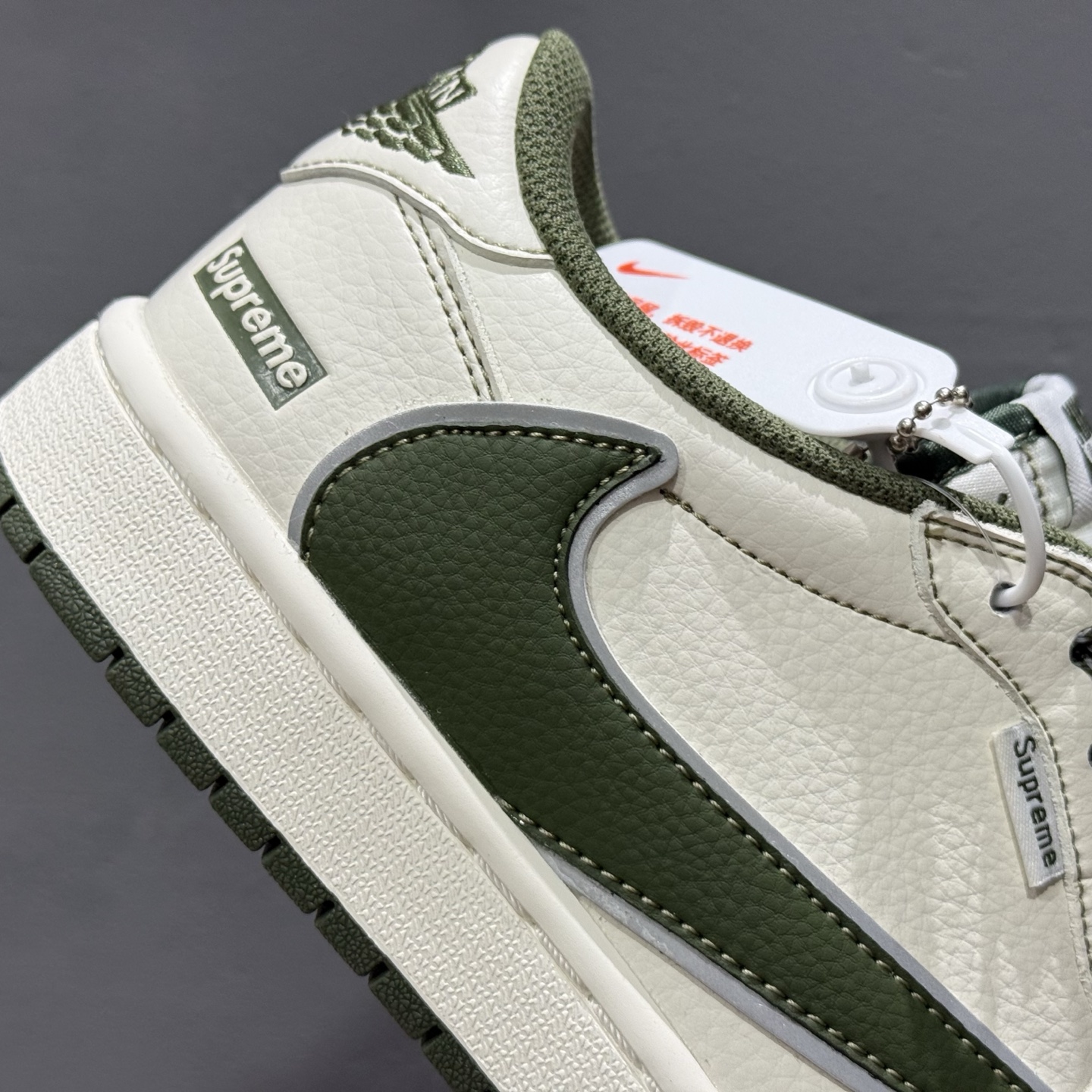 Supreme x Air Jordan 1 Low 白绿 DH0223-333