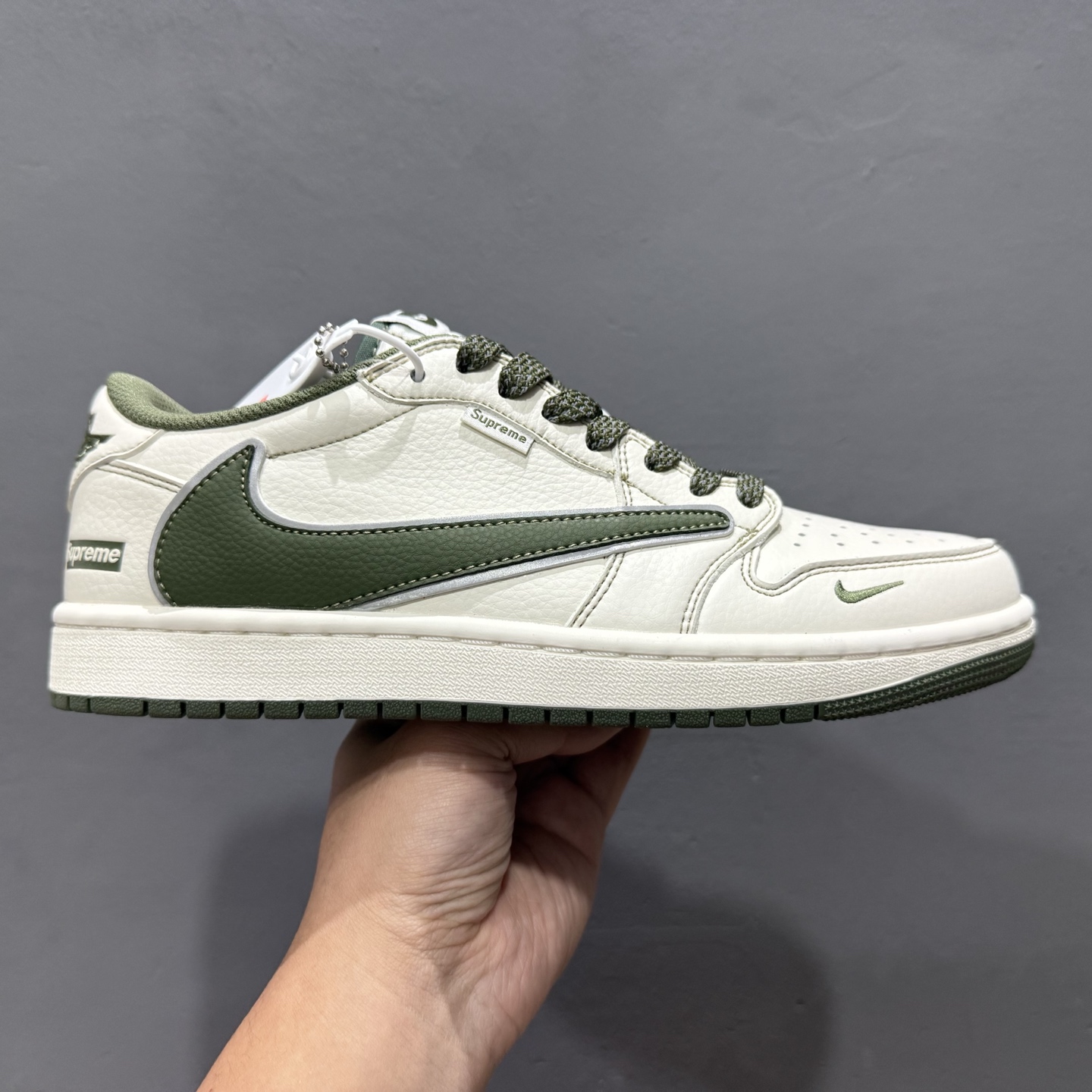 Supreme x Air Jordan 1 Low 白绿 DH0223-333
