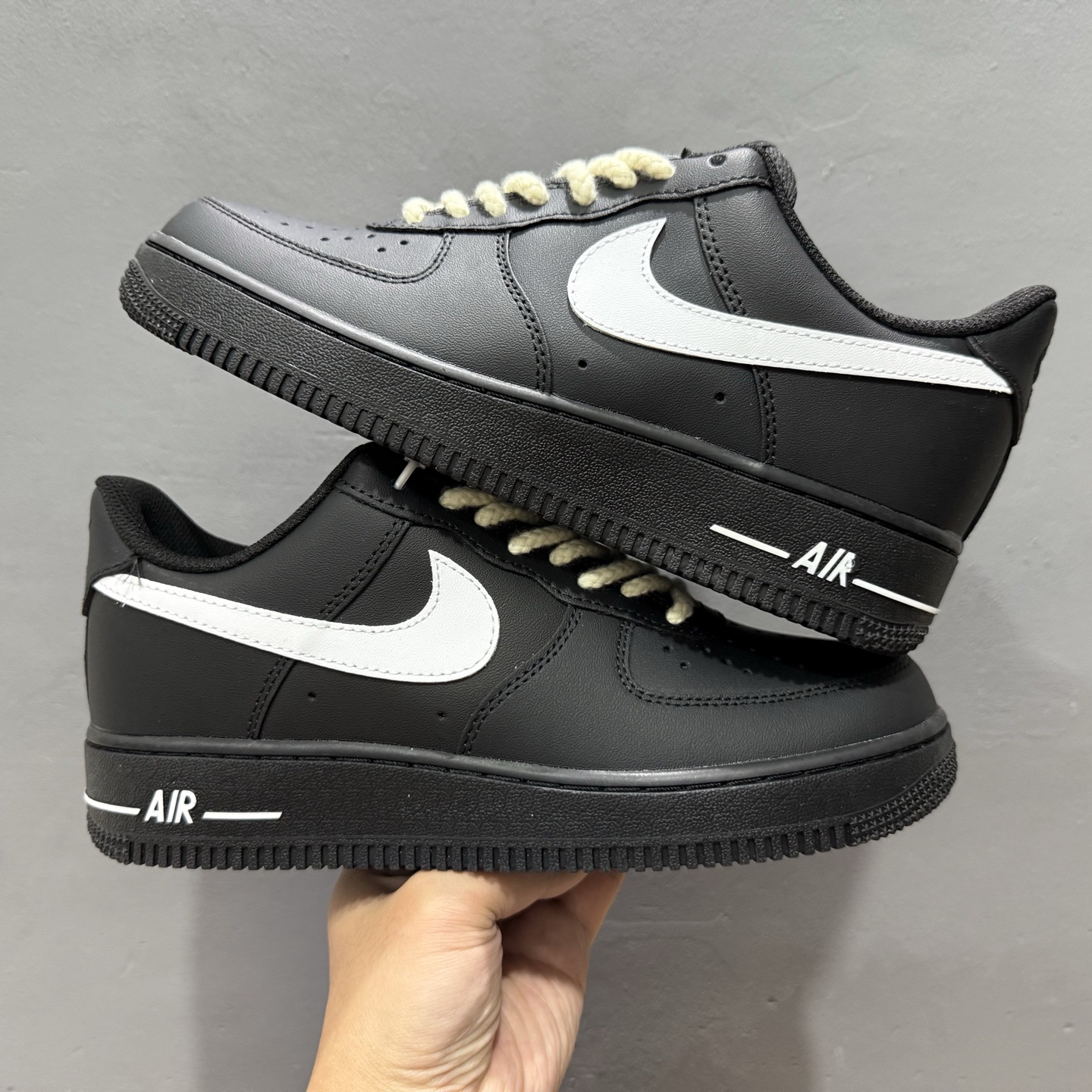 独家实拍Nike Air Force 1‘07 Low 黑白麻绳 空军一号低帮休闲板鞋 ZH0316-073