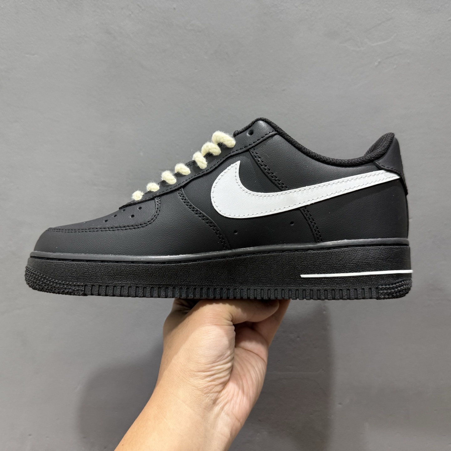 独家实拍Nike Air Force 1‘07 Low 黑白麻绳 空军一号低帮休闲板鞋 ZH0316-073