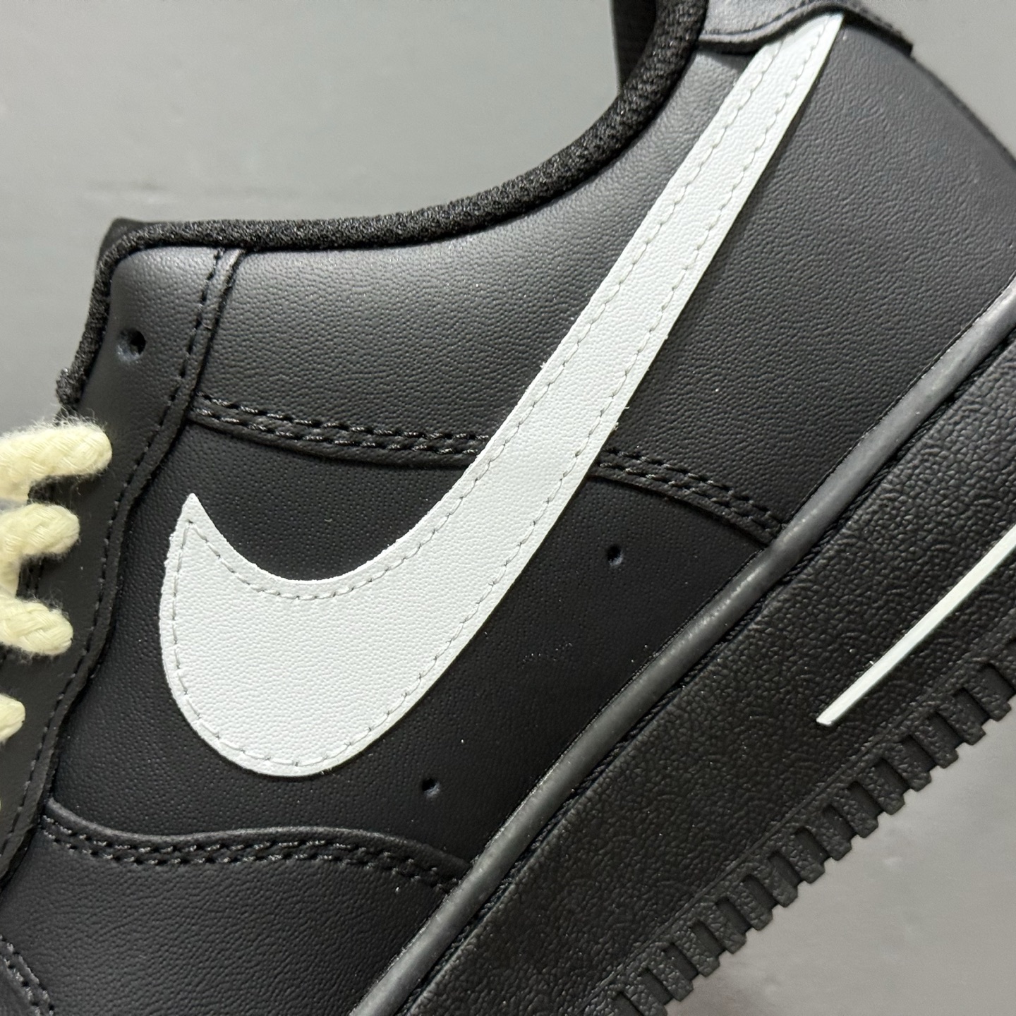 独家实拍Nike Air Force 1‘07 Low 黑白麻绳 空军一号低帮休闲板鞋 ZH0316-073