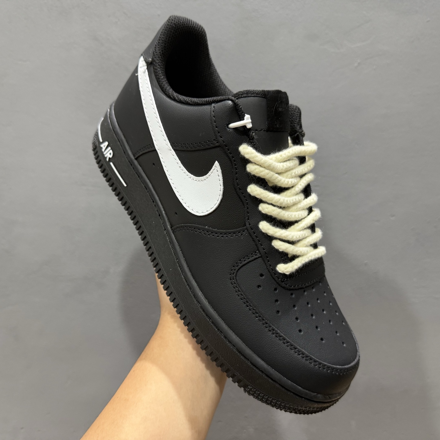 独家实拍Nike Air Force 1‘07 Low 黑白麻绳 空军一号低帮休闲板鞋 ZH0316-073