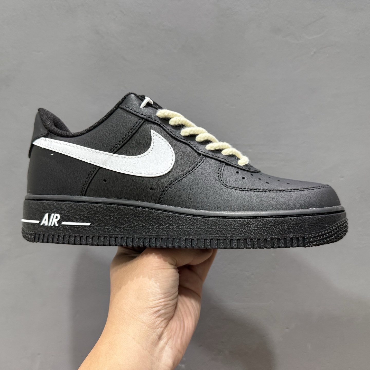 独家实拍Nike Air Force 1‘07 Low 黑白麻绳 空军一号低帮休闲板鞋 ZH0316-073