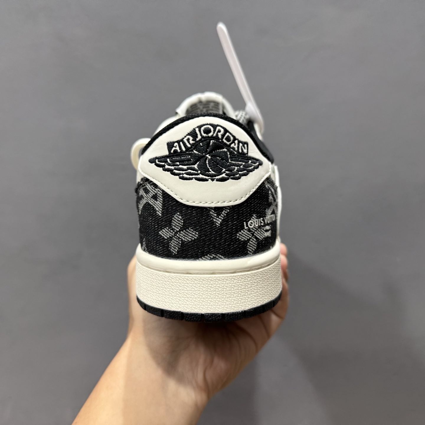 XC版 Travis Scott x Fragment Design x Air Jordan 1 Low SP AJ1 LV联名 黑牛仔抽绳 低帮文化休闲板鞋 YX5066-323