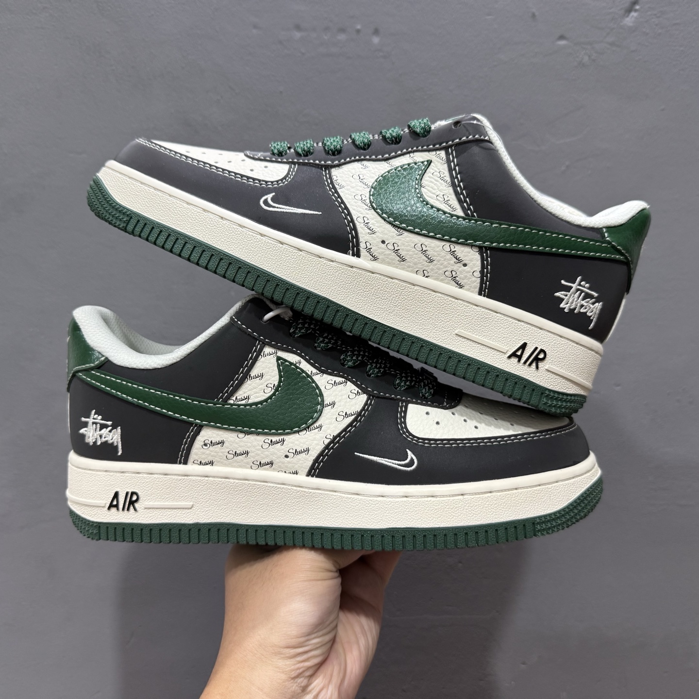 Nike Air Force 1'07 斯图西 联名 黑白绿 XS1958-572