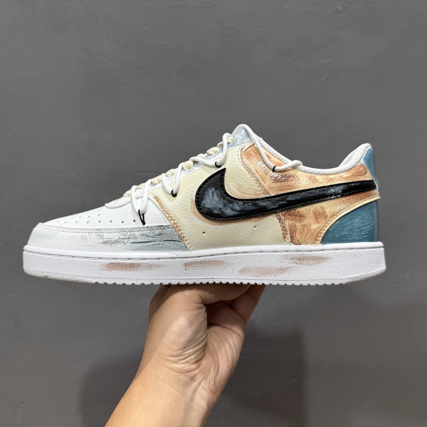 【定制球鞋】Nike Court Vision 街头涂鸦 蓝白色 DH2987-101