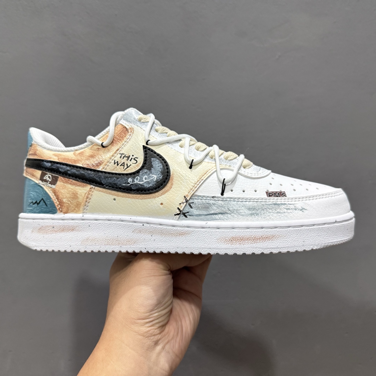 【定制球鞋】Nike Court Vision 街头涂鸦 蓝白色 DH2987-101