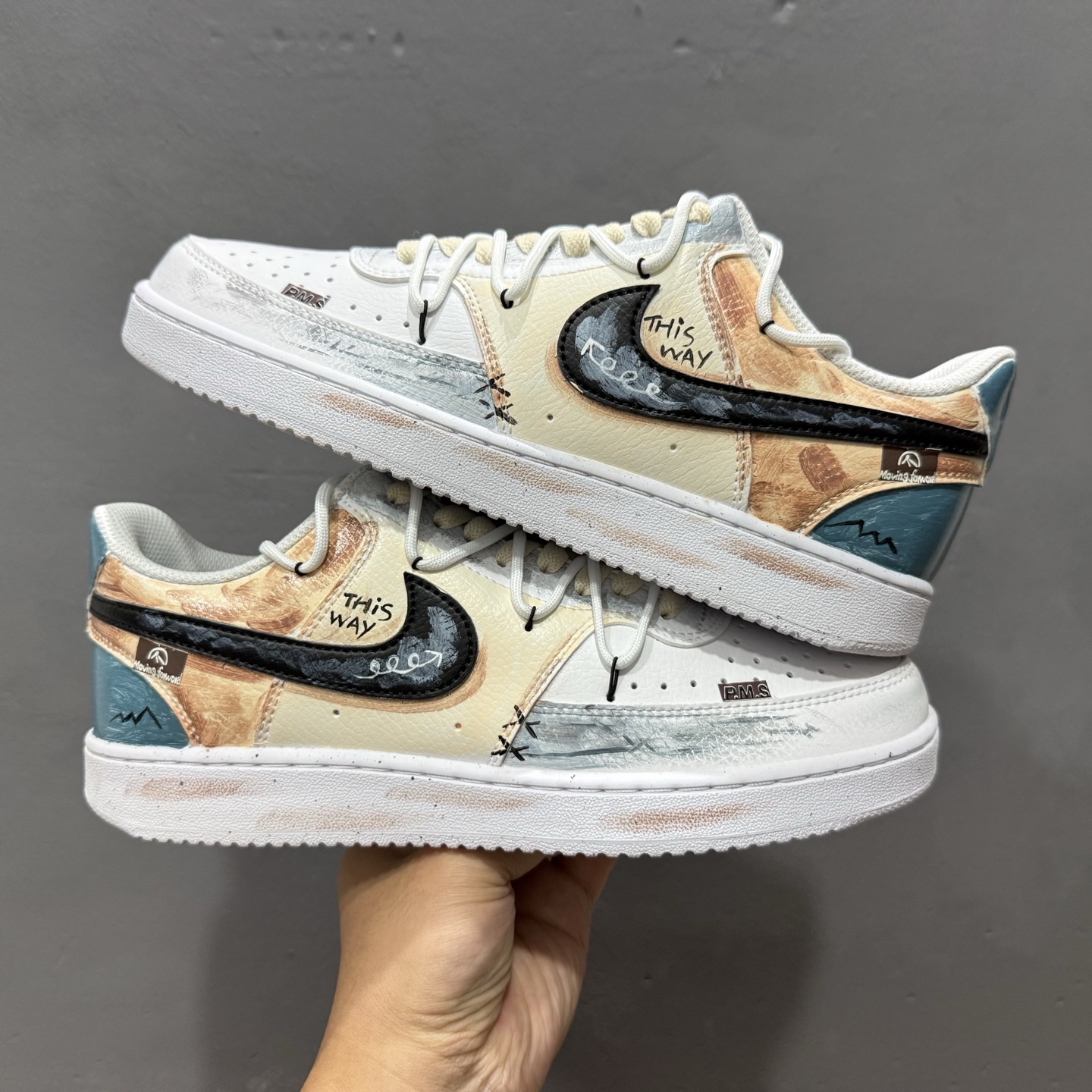 【定制球鞋】Nike Court Vision 街头涂鸦 蓝白色 DH2987-101
