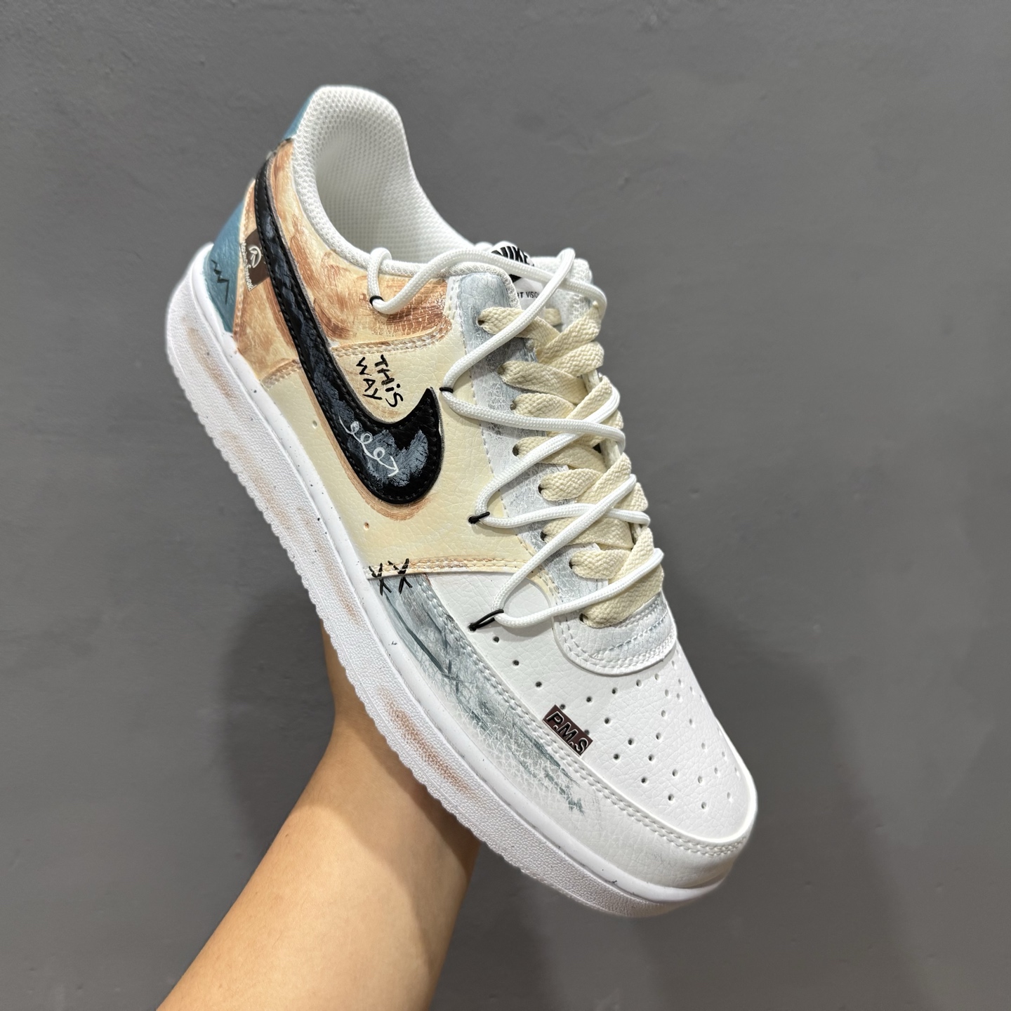 【定制球鞋】Nike Court Vision 街头涂鸦 蓝白色 DH2987-101
