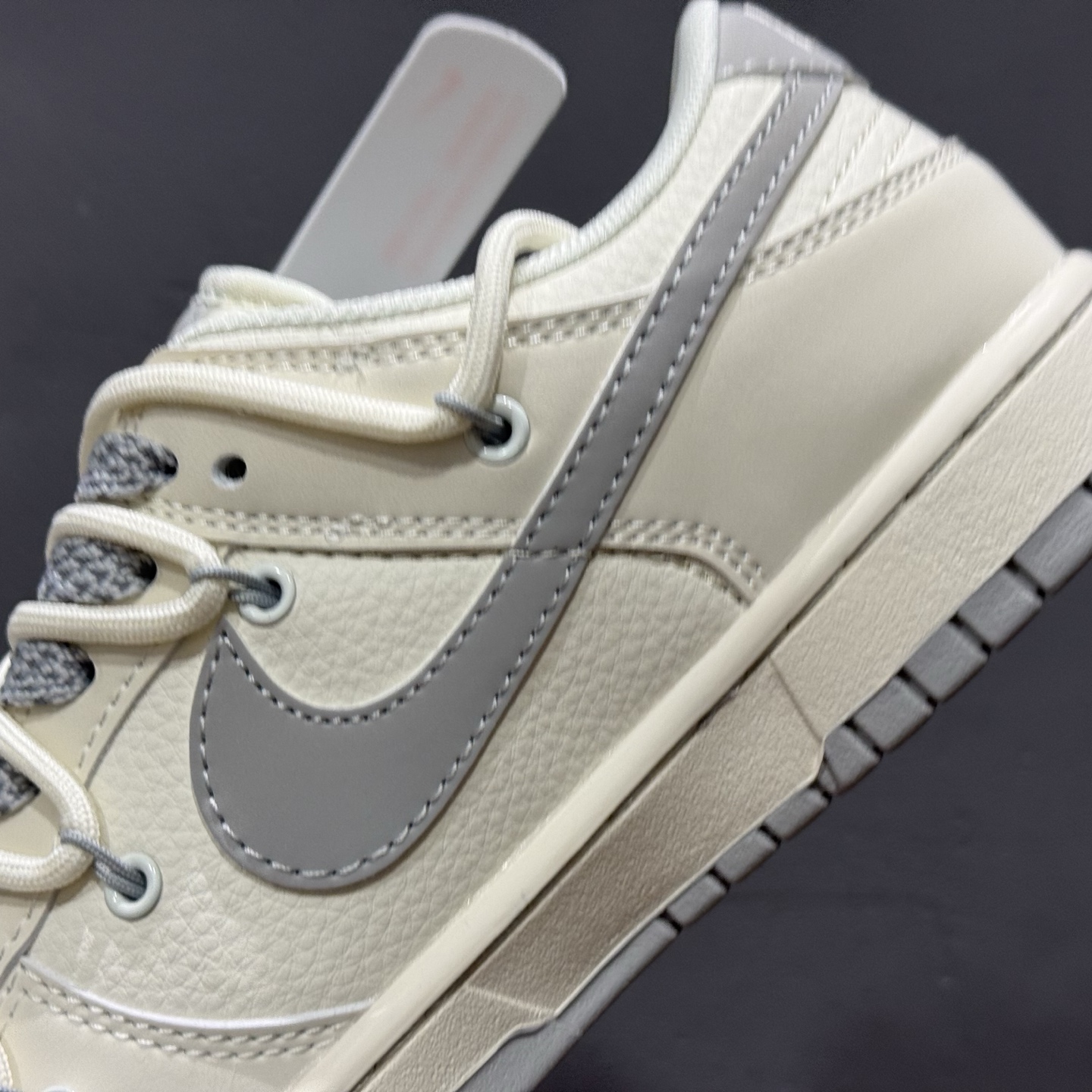独家实拍Nike SB Dunk Low Sup系列 绑带米白灰勾 周年高端定制 低帮休闲板鞋 DM6868-091