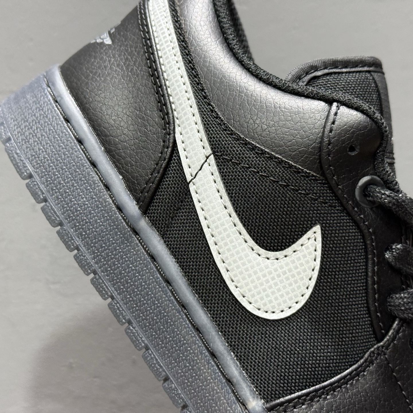纯原 Air Jordan 1 Low AJ1 乔1黑白帆皮拼接 低帮文化篮球鞋 HV5968-001