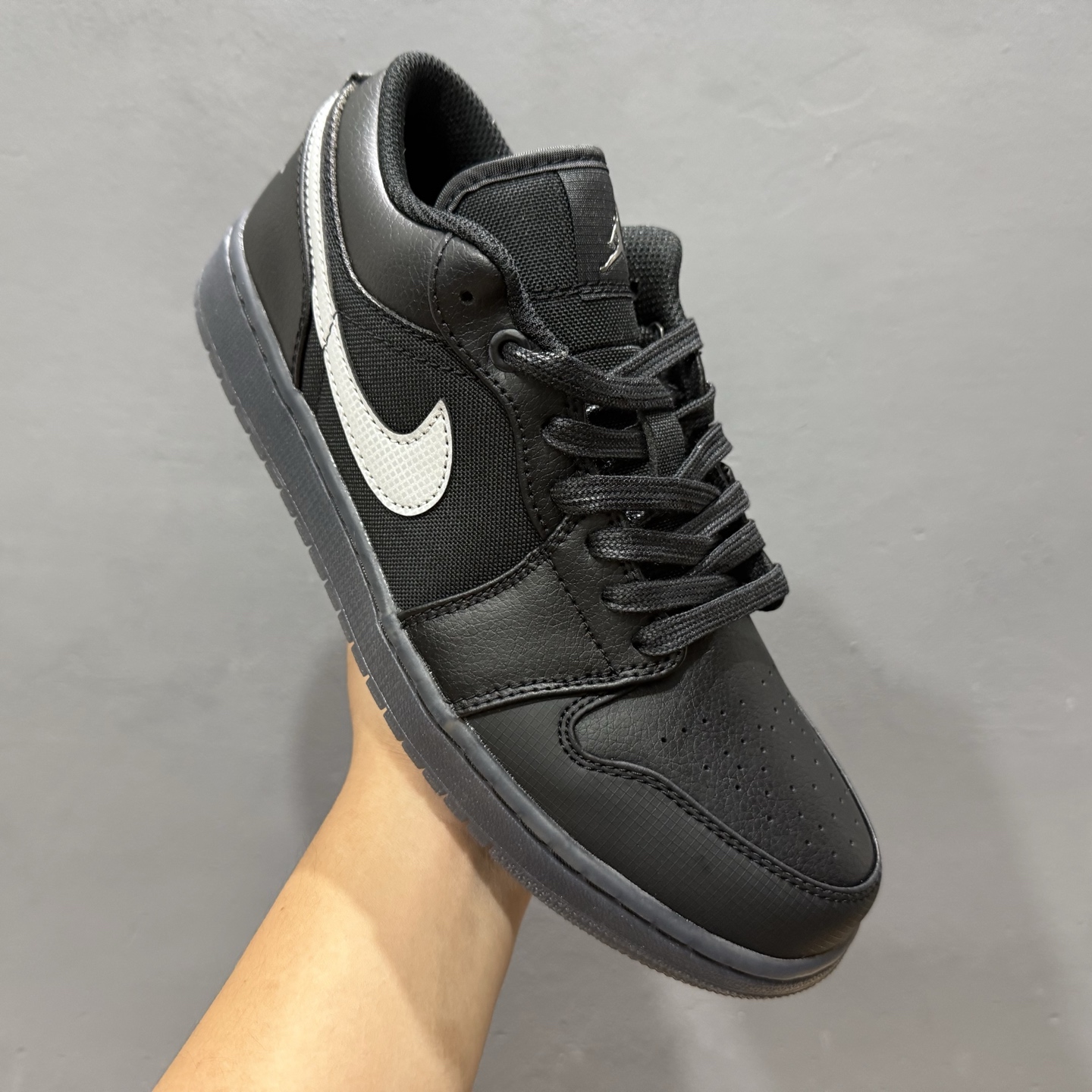 纯原 Air Jordan 1 Low AJ1 乔1黑白帆皮拼接 低帮文化篮球鞋 HV5968-001