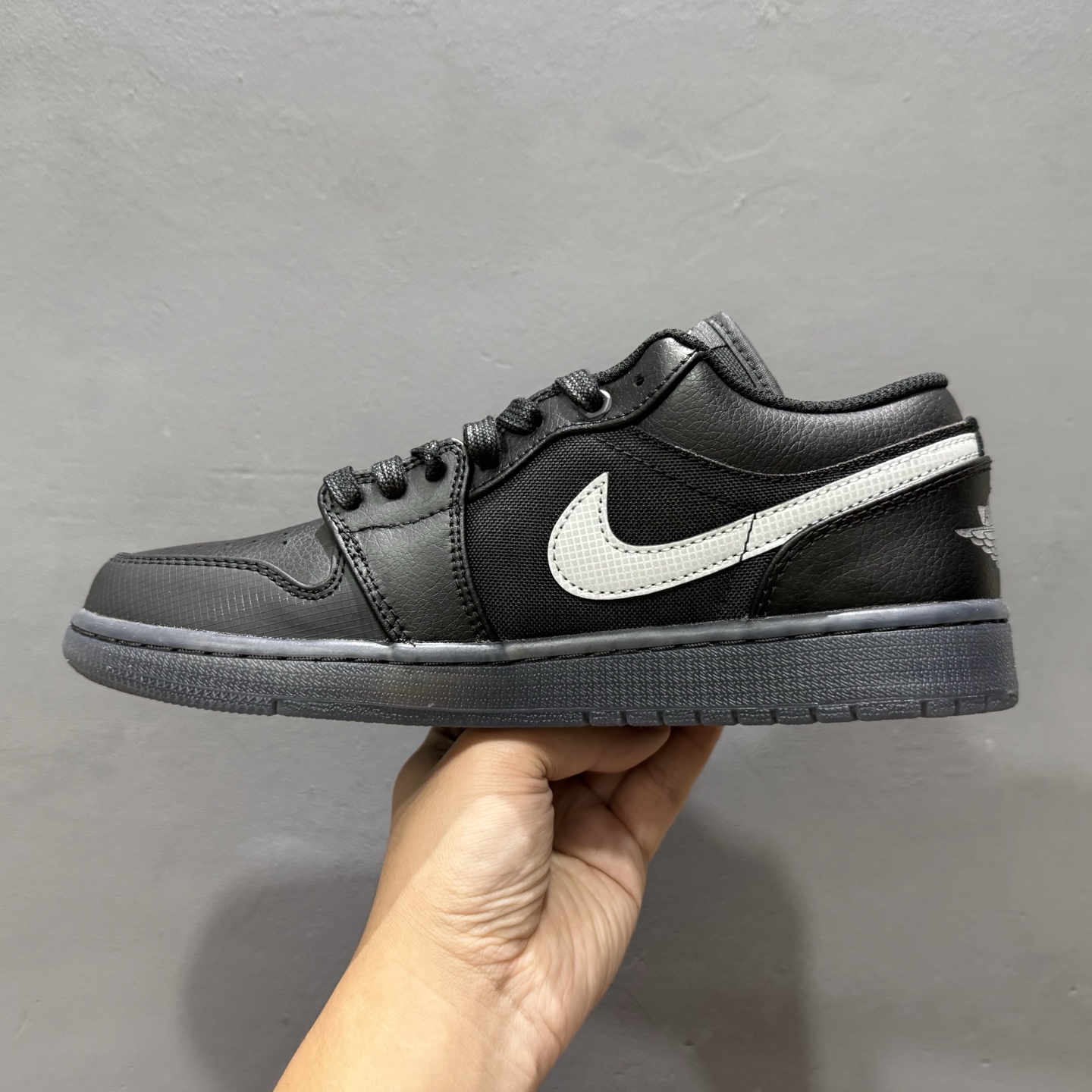 纯原 Air Jordan 1 Low AJ1 乔1黑白帆皮拼接 低帮文化篮球鞋 HV5968-001
