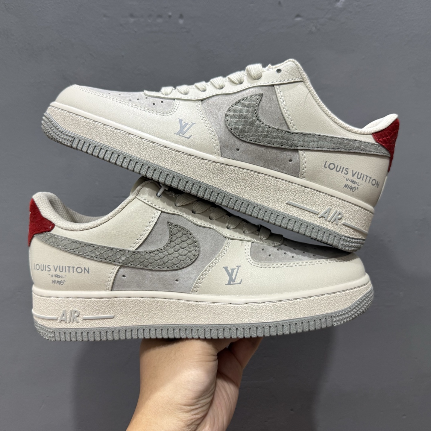 Nike Air Force 1'07 Low LV联名 米灰蛇鳞勾 空军一号低帮休闲板鞋 XX3168-130