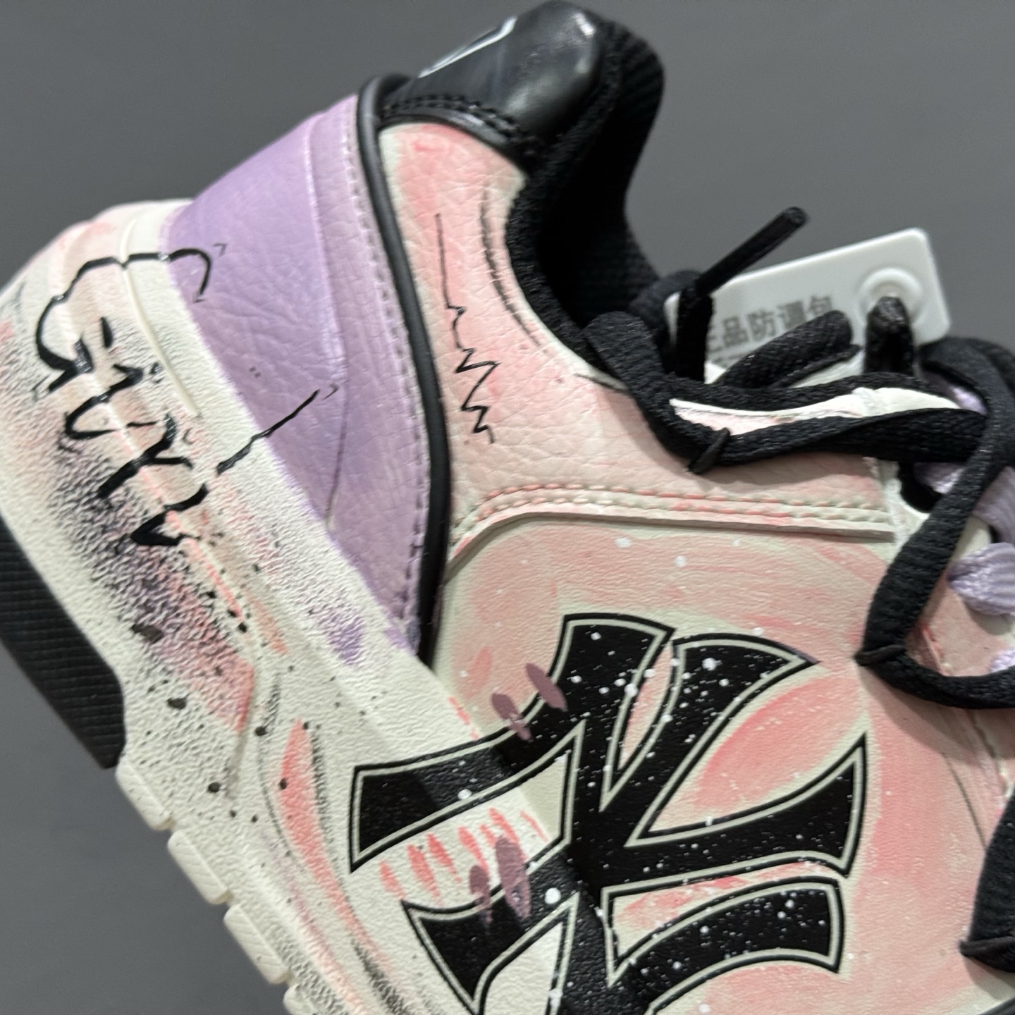 【定制球鞋】 MLB Chunky Liner 灰粉 3ASXCA12N-50IVS