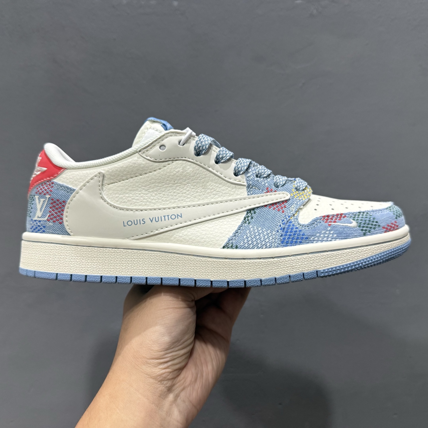 280 Travis Scott x Fragment Design x Air Jordan 1 Low OG SP AJ1 LV联名 五彩帆布 低帮文化休闲板鞋 FC1688-232