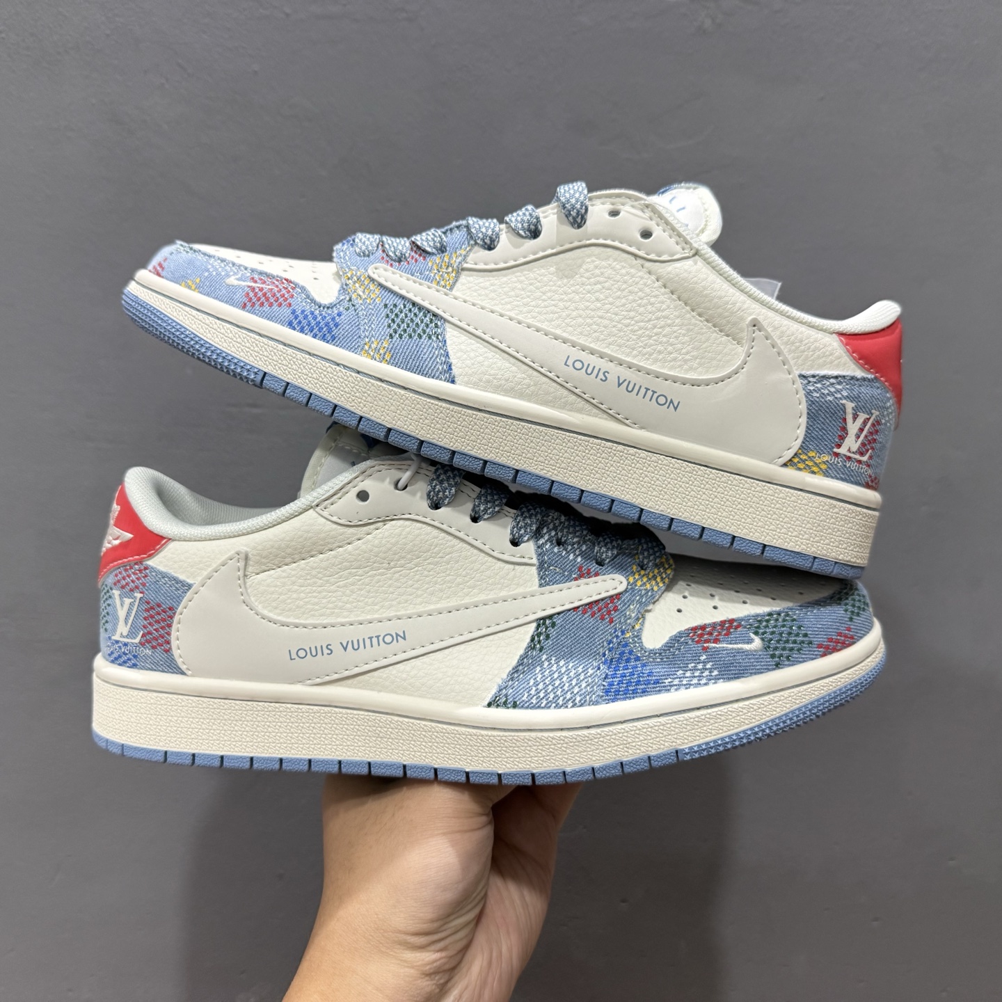 280 Travis Scott x Fragment Design x Air Jordan 1 Low OG SP AJ1 LV联名 五彩帆布 低帮文化休闲板鞋 FC1688-232