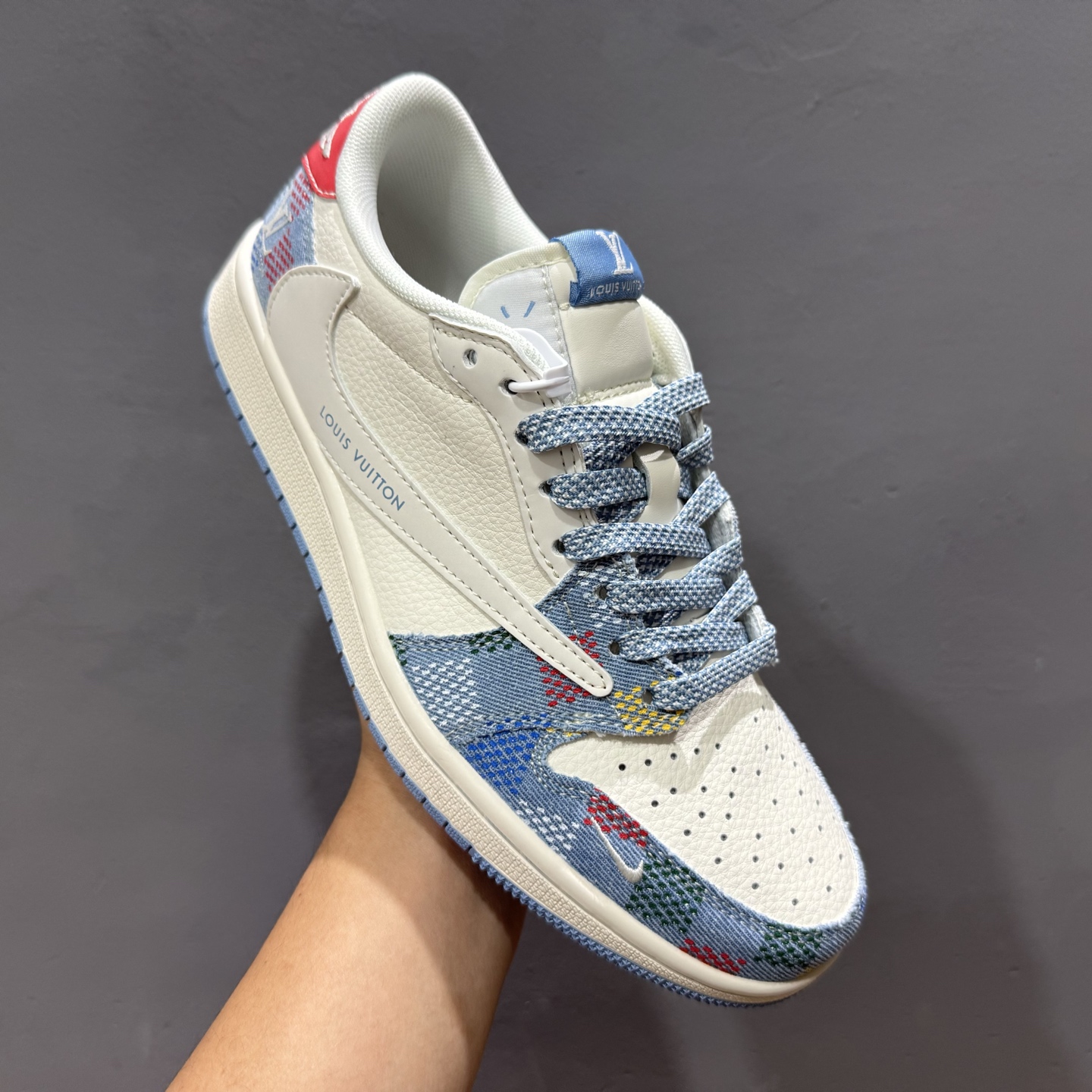 280 Travis Scott x Fragment Design x Air Jordan 1 Low OG SP AJ1 LV联名 五彩帆布 低帮文化休闲板鞋 FC1688-232