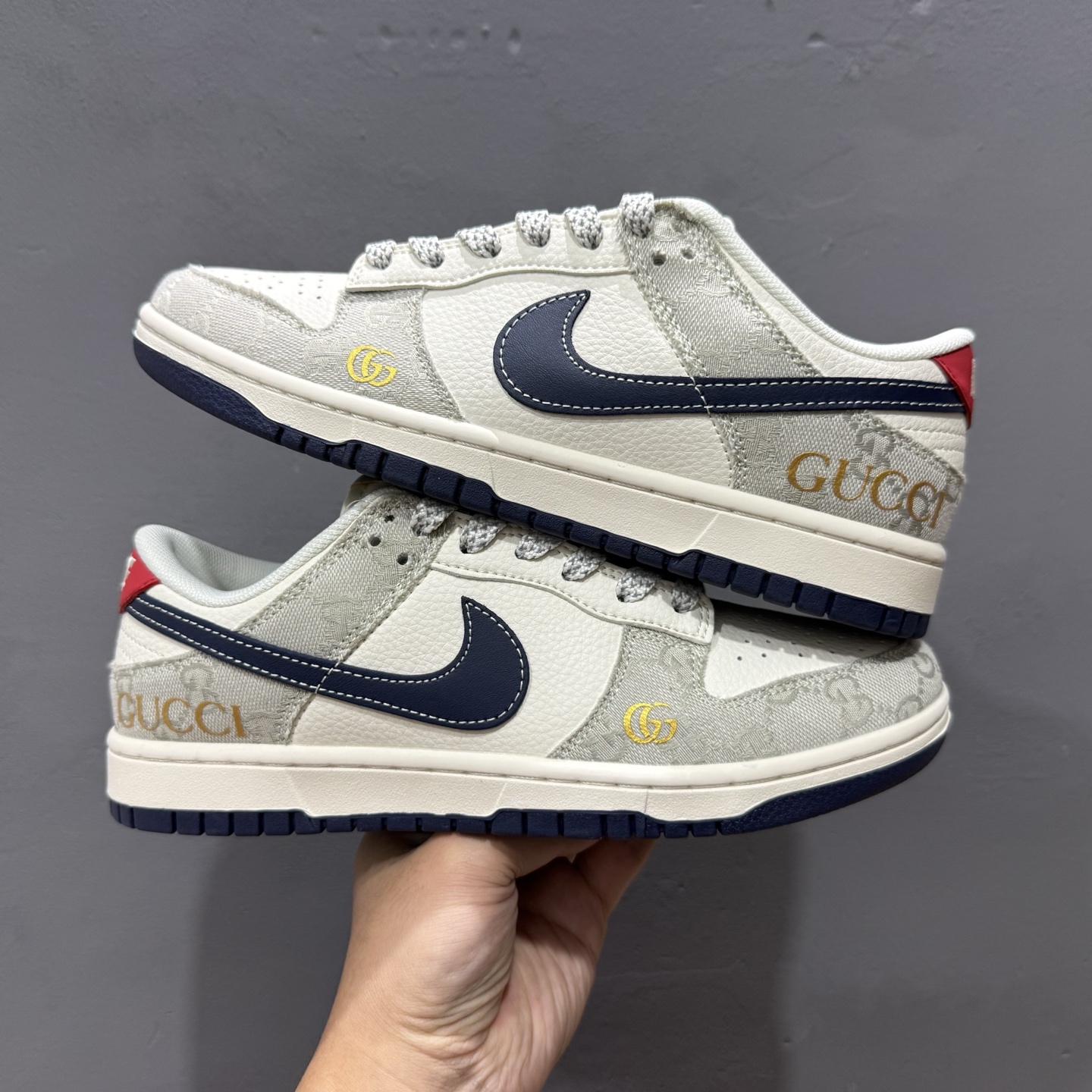 280 独家实拍Nike SB Dunk Low 古驰联名 织布蓝勾 周年高端定制 低帮休闲板鞋 FC1688-225