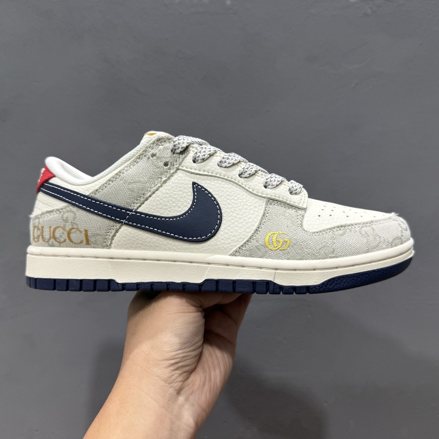 280 独家实拍Nike SB Dunk Low 古驰联名 织布蓝勾 周年高端定制 低帮休闲板鞋 FC1688-225