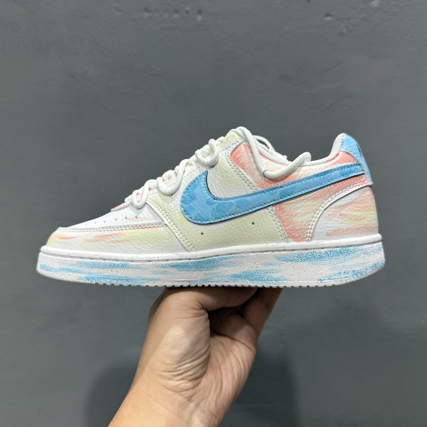 260 独家实拍 [定制球鞋]Nike Court Vision 1 Low “悦动粉” 手绘涂鸦定制板鞋 “悦动粉” DH2987-217