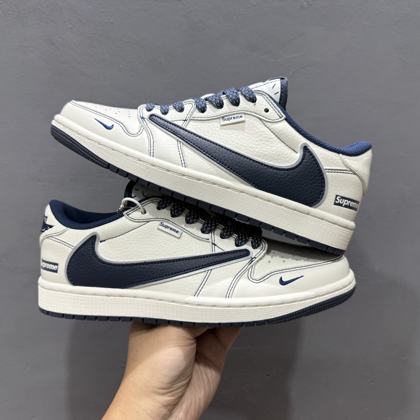 280 定制 Air Jordan 1 Low ow SP 米白蓝 DH0223-355