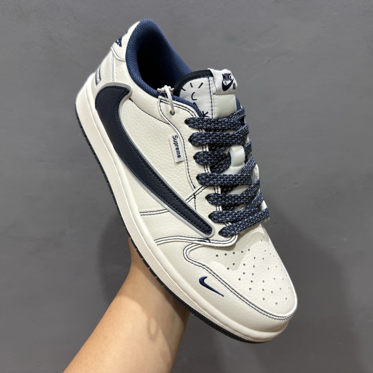 280 定制 Air Jordan 1 Low ow SP 米白蓝 DH0223-355