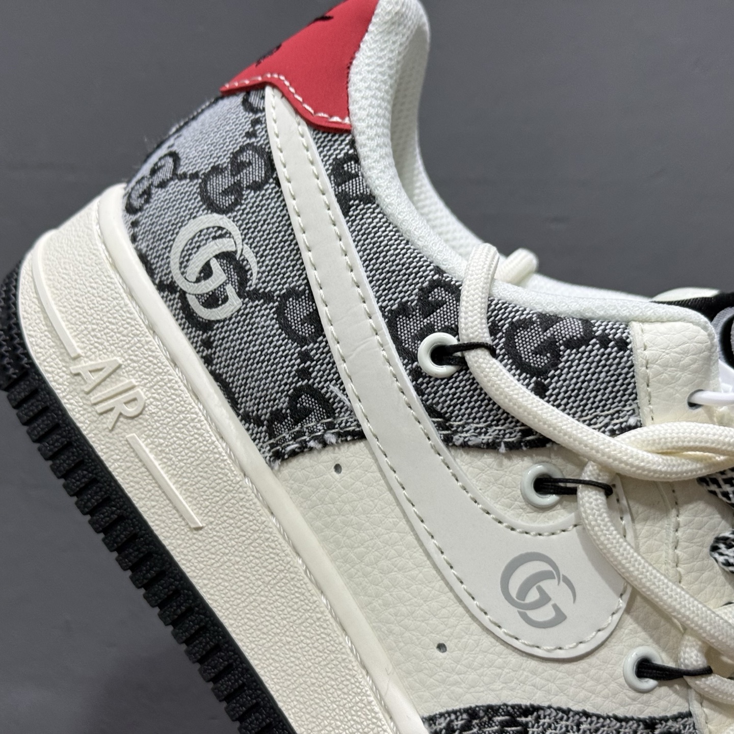 ￥260 Nike Air Force 1'07 Low 古驰联名 灰花纹抽绳 空军一号低帮休闲板鞋 YX5066-319