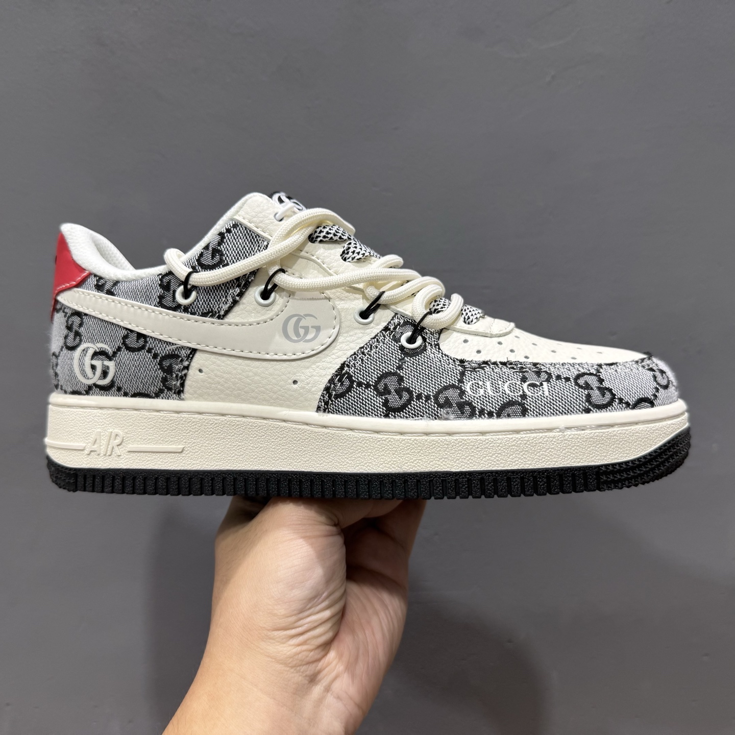 ￥260 Nike Air Force 1'07 Low 古驰联名 灰花纹抽绳 空军一号低帮休闲板鞋 YX5066-319
