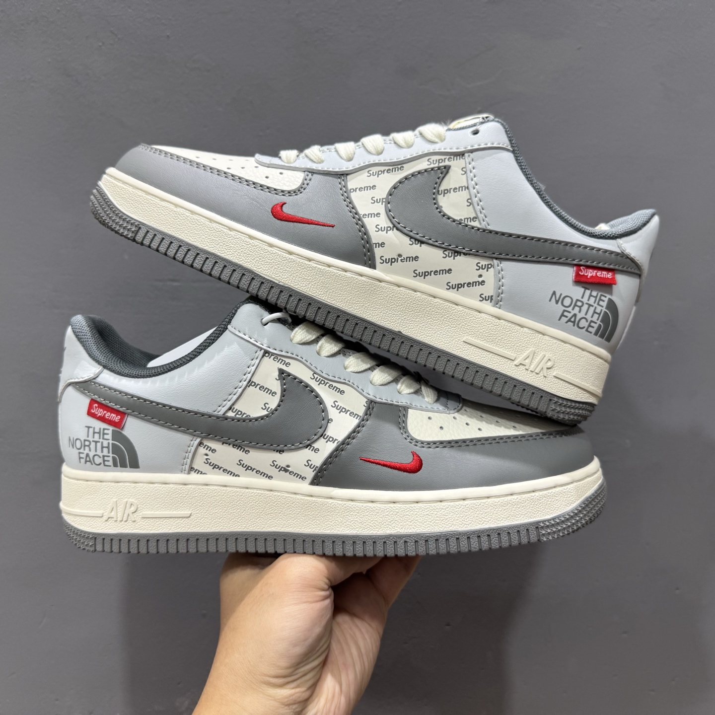 260 Nike Air Force 1'07 北面 联名 灰白 JJ2508-715