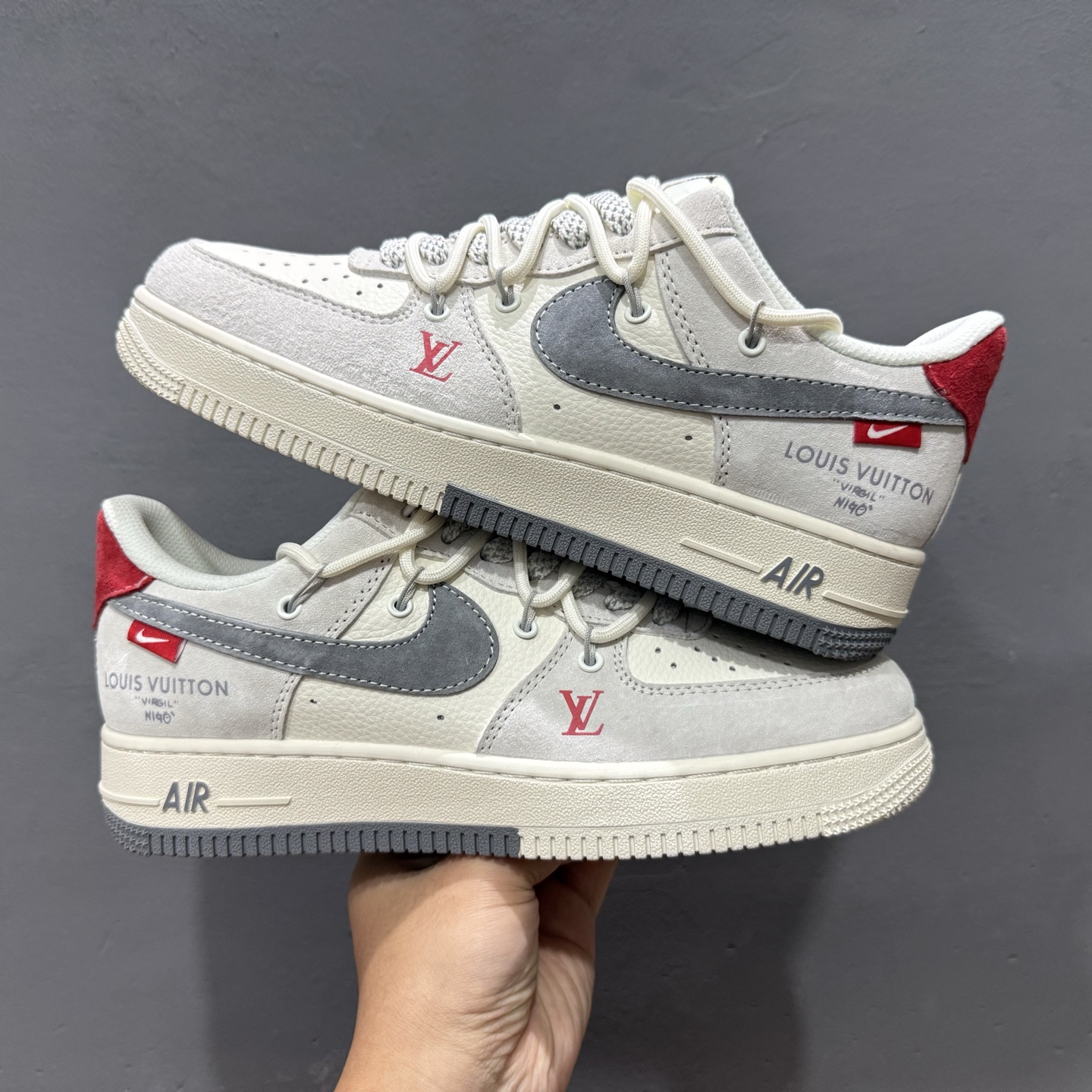 ￥260 Nike Air Force 1'07 Low LV联名 双拼红尾抽绳 空军一号低帮休闲板鞋 DM6868-084