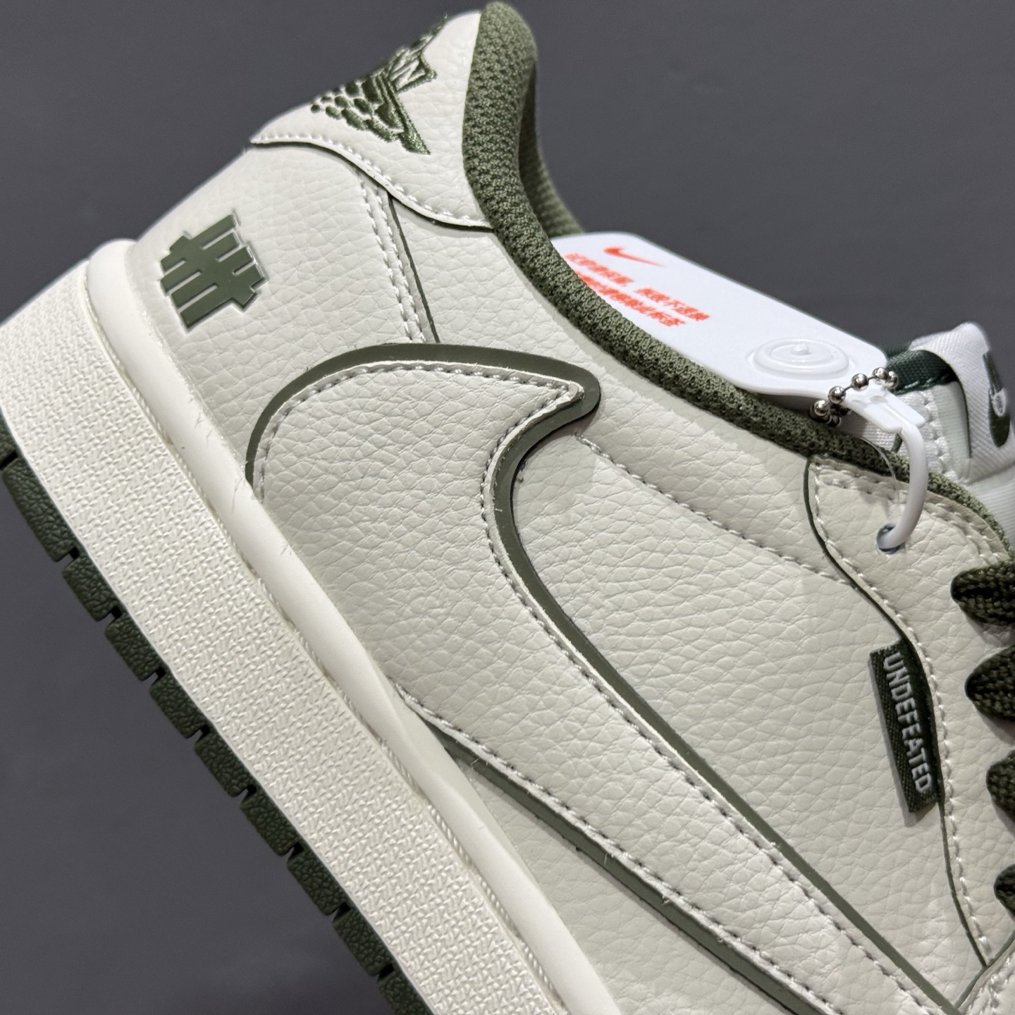 280 定制 Air Jordan 1 Low ow SP UNDEFEATED 倒钩联名米白绿 DF1845-535
