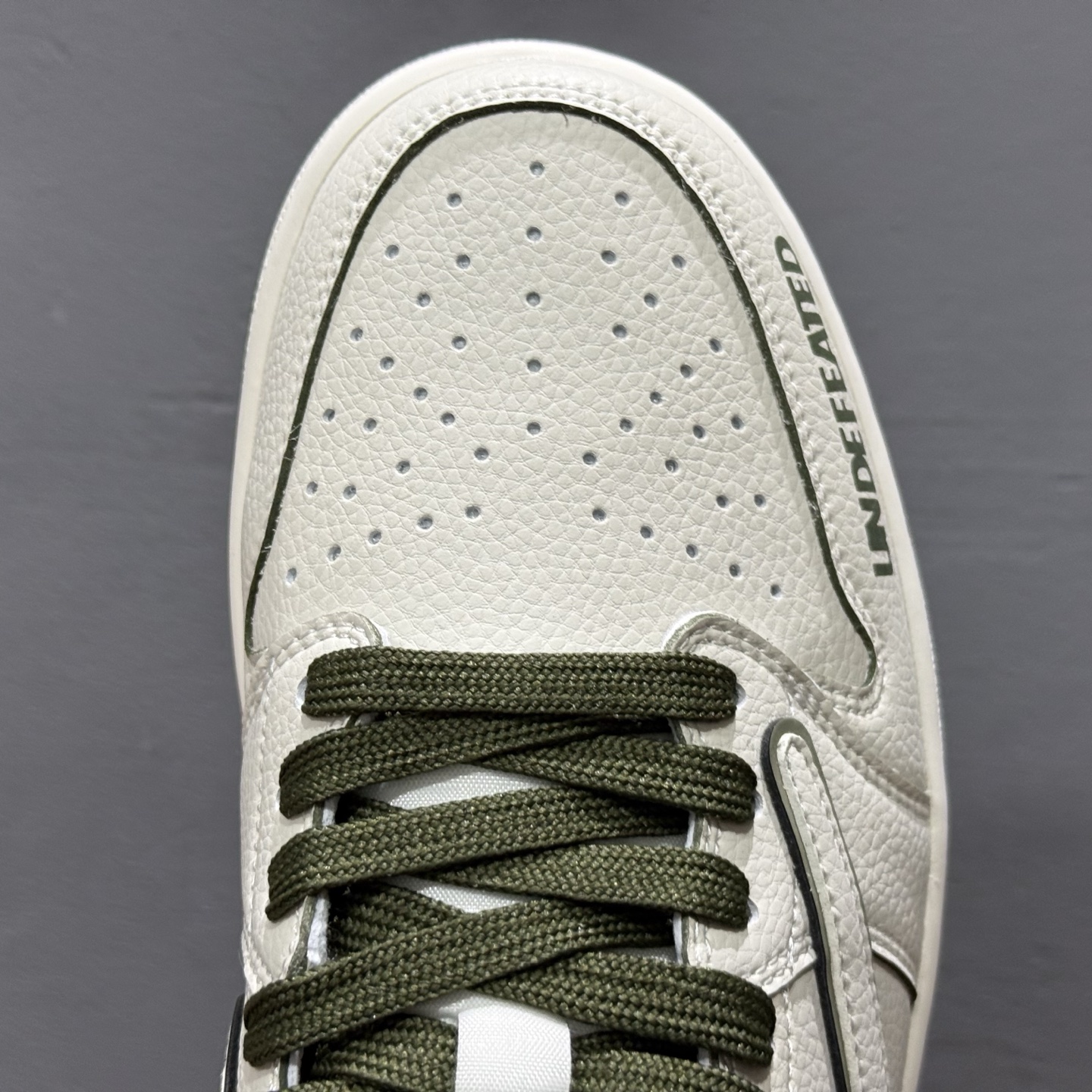 280 定制 Air Jordan 1 Low ow SP UNDEFEATED 倒钩联名米白绿 DF1845-535